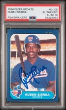 1986 Fleer Update Ruben Sierra Autographed RC PSA Authentic AUTO 10 #92323083
