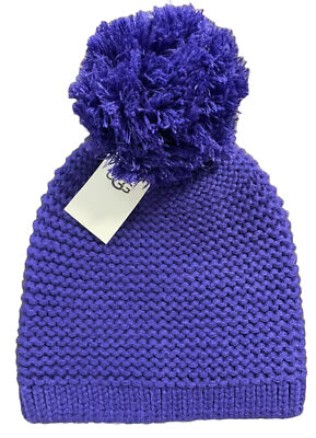 Women’s Light Purple Winter Ribbed Beanie Hat Chunky Cable Knit Pompom Warm Women main image 4