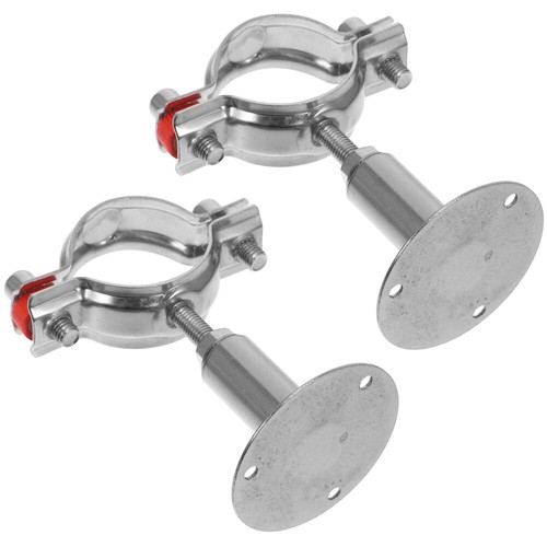 2 Pcs Stainless Steel Pipe Bracket Air Conditioning Support Clamp Ceiling Mount