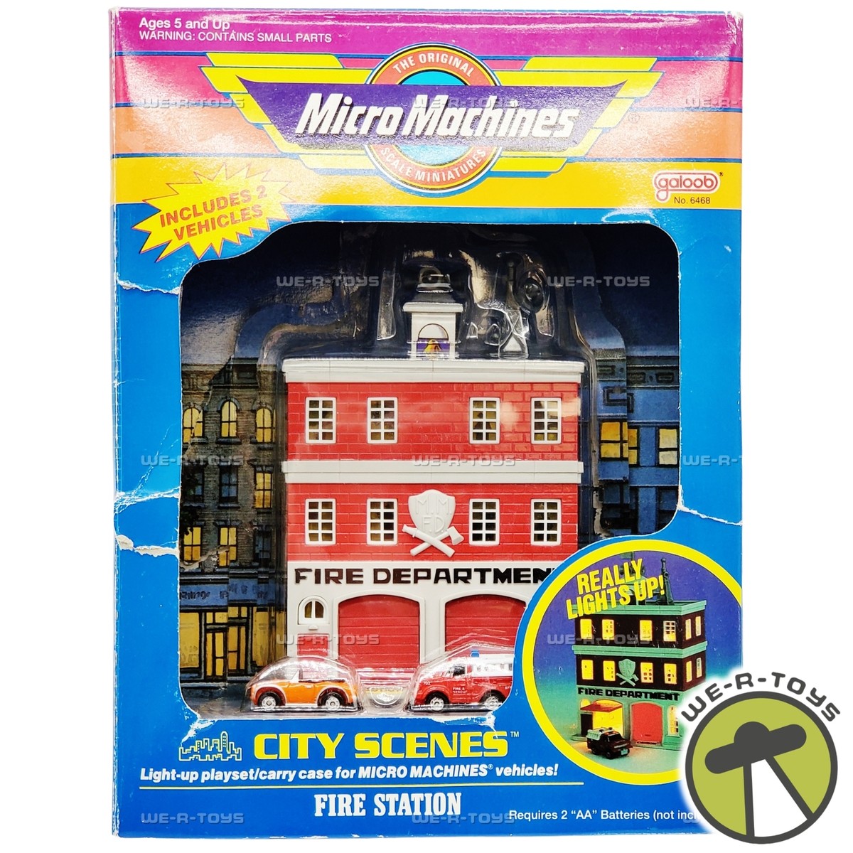 Micro Machines City Scenes Fire Station Light-Up Playset