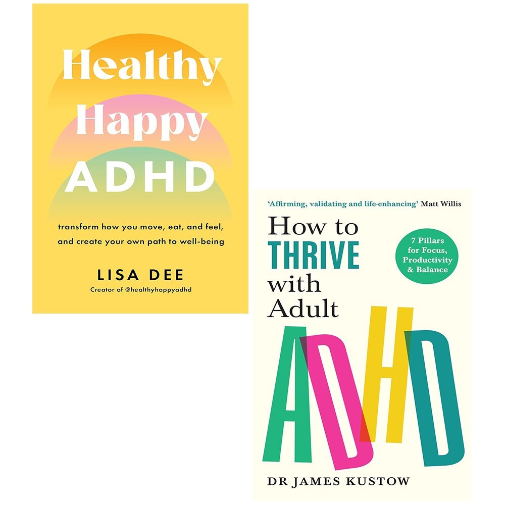 Healthy Happy ADHD Lisa Dee, How to Thrive with Adult ADHD 2 Books Set