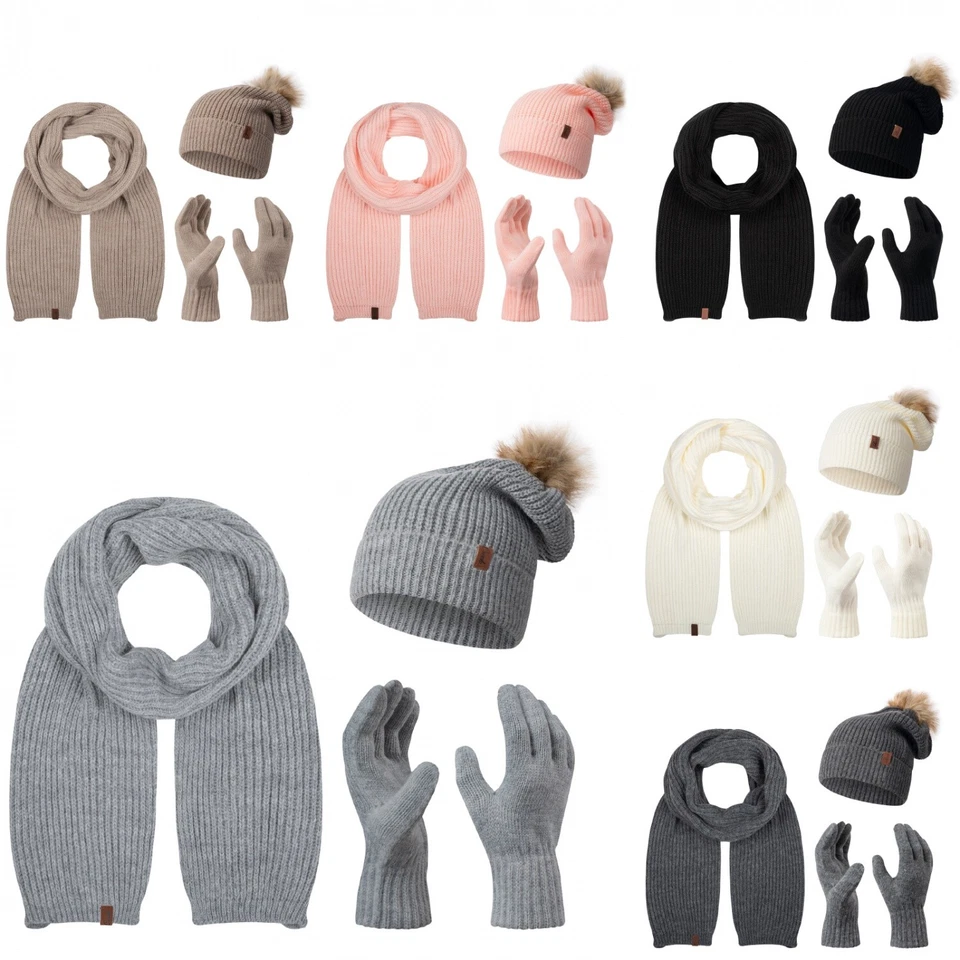 Schal Mütze Handschuhe Set Rock Creek Damen Herren Winter Geschenkset U-103 NEU