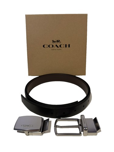 Coach Leather Classic Adjustable Square Buckle Belt Black L Signature Plaque Buckle Belt, 38 Mm | Accessories | Coach  main image 4
