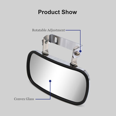 Universal Over The Door Convex Mirror Stainless Steel 4.1x8.3 W