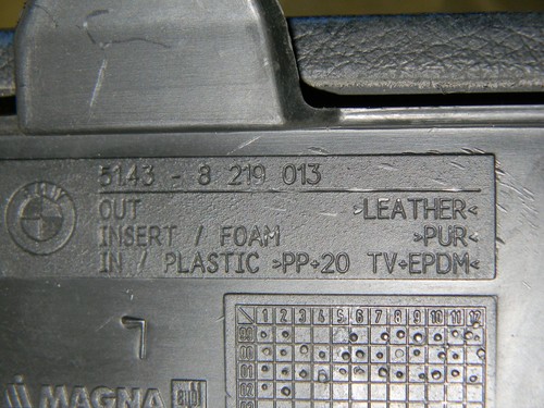 *BMW E46 318Ci 320Ci 323Ci 325Ci 330Ci Rear Armrest Leather Trim Panel Schwarz L - Picture 9 of 12