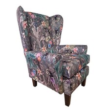 Accent Wing Back  Chair Upholstered in Maestro Artist Velvet Fabric  SALE