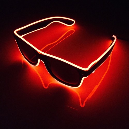 Occhiali da sole Neon Rosso Edm Festival Festa Cool Funky LED accendere Occhiali  da sole | eBay