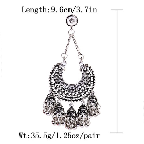 Metal Tassel Jhumka Indian Ethnic Bollywood Boho Dangle Earrings Fashion Jewelry - Picture 168 of 303