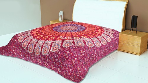 Ombre Mandala Bohemian Wall Hanging Bedspread Bed sheet Queen Bedding Set Indian - Picture 14 of 33