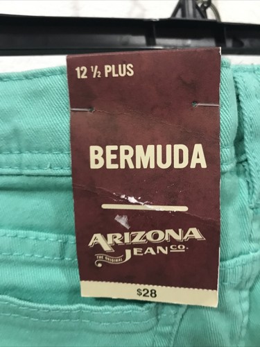 Arizona Girls Bermuda shorts Size 12 1/2 Plus Green (TW-3555) - Picture 3 of 6