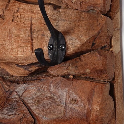 TREIBHOLZ WANDGARDEROBE "MARA" | 5 Haken | Garderobenpaneel, Natur Wandhaken - Bild 5 von 7