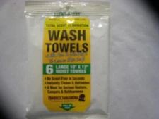 HUNTERS SPECIALTIES SCENT-A-WAY WASH TOWELS SCENT ELIMINATION BOW/GUN HUNTING