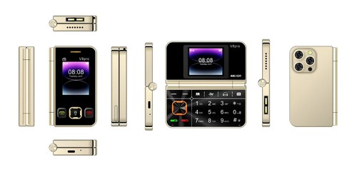 Unlocked 2G Foldable Cell Phone Dual SIM Flip Portable Smartphone Birthday Gifts - Picture 5 of 10