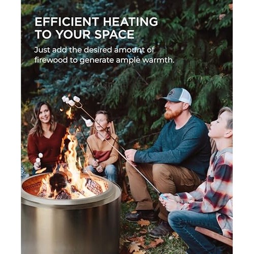 Portable Smokeless Fire Pit Stainless Steel Removable Ash Pan Camping Bonfire US - Picture 5 of 7