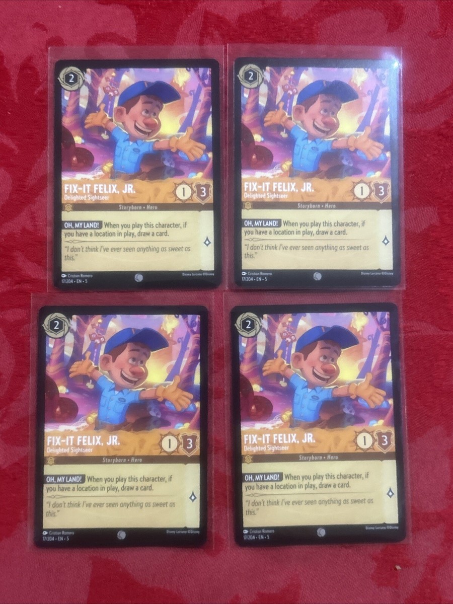 4x Lorcana Shimmering Skies - Fix-It Felix, Jr. - Delighted