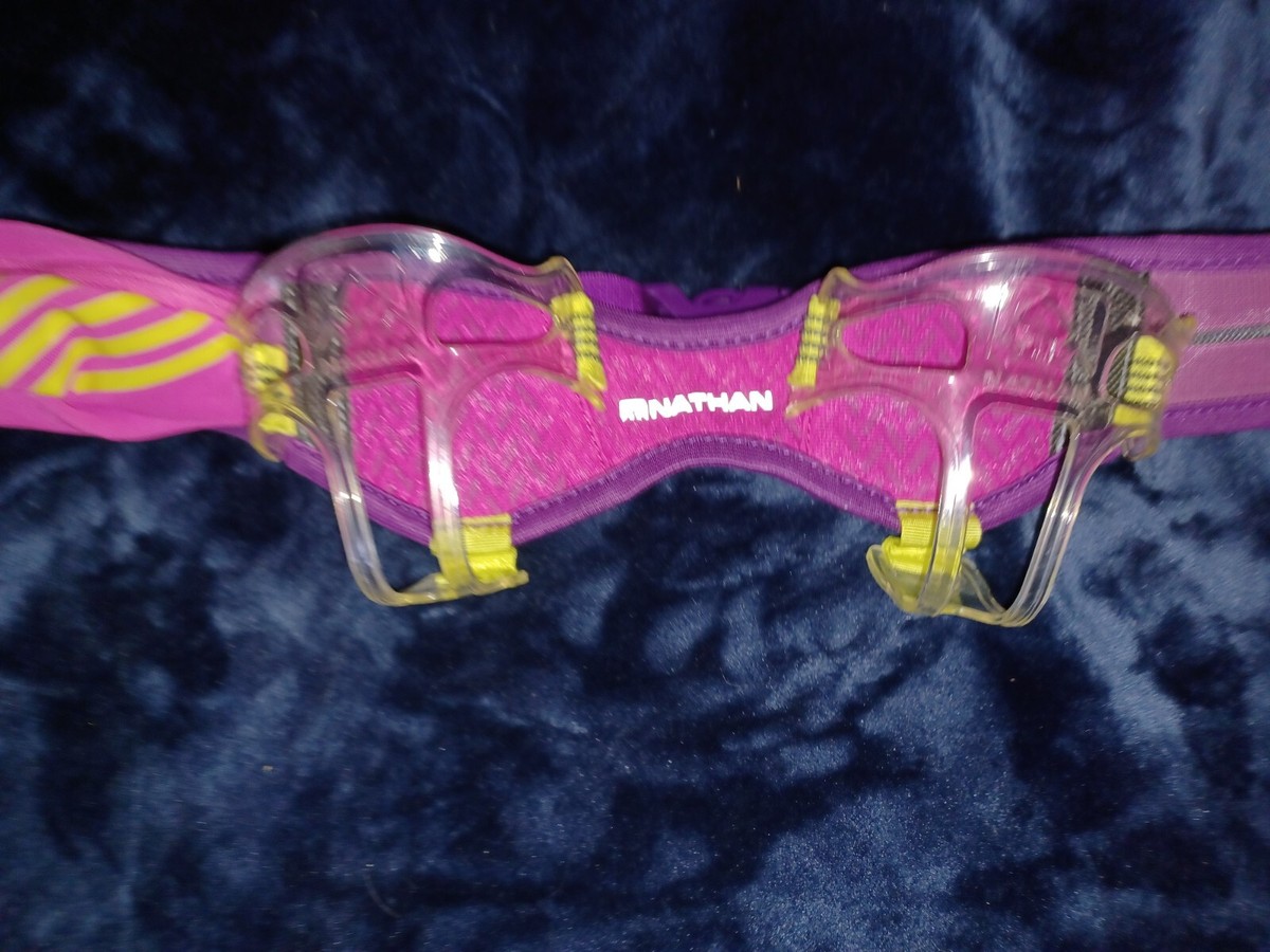 Nathan Hydration Waist Belt Pink 2-10oz Water Bottles 