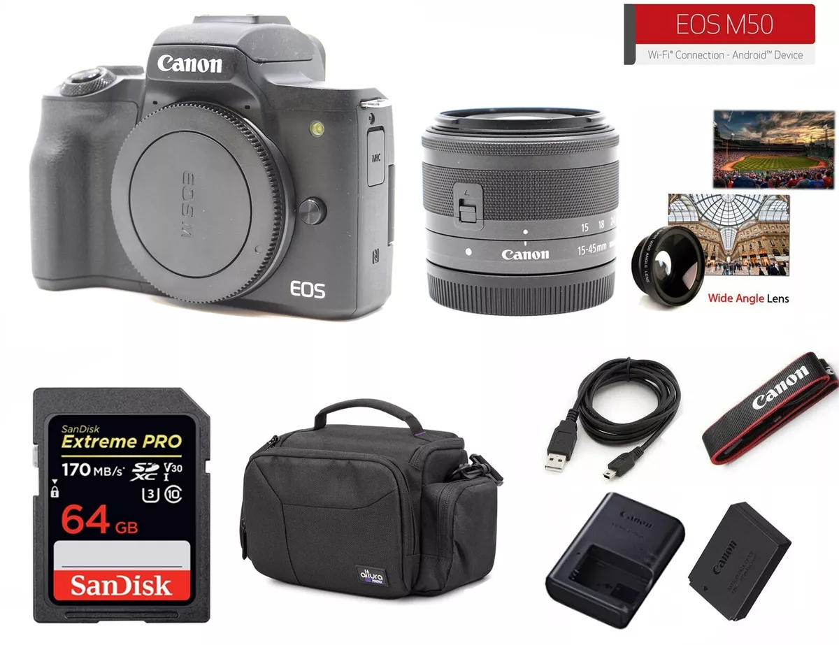 CANON EOS M50 DIGITAL SLR ( PC2328 ) 24.1 MP 15-45 MM LENS