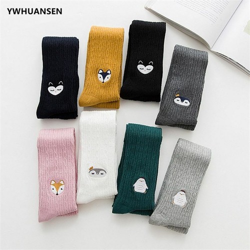 Knit Children Pantyhose Cute Cartoon Animal Patch Double Needle Tights For Girl - Picture 7 of 15