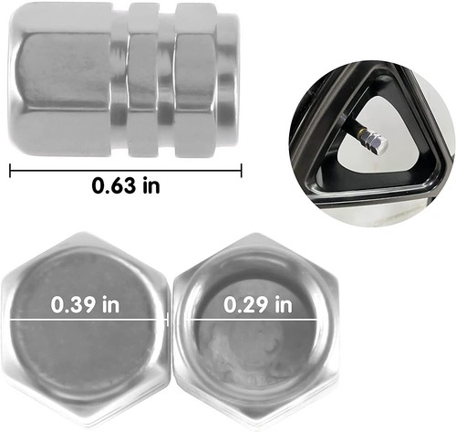 4 Pcs Auto Car Accessories Wheel Tire Valve Caps Tyre Stem Cover Parts Silver - Picture 4 of 10