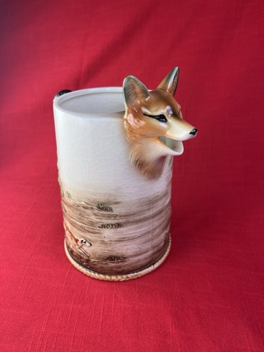 Fox Hunt Hunting Large Milk Pitcher Jug Marutomoware fox head pours by mouth - Picture 2 of 8