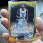 New ListingTopps 2025-26 Bowman Chrome Basketball Caleb Wilson Gold Auto /75 UNC Tar Heels