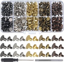 150PC Sets 8MM Chicago Screws Mixed Color Leather Rivets repair for Belts Bags.
