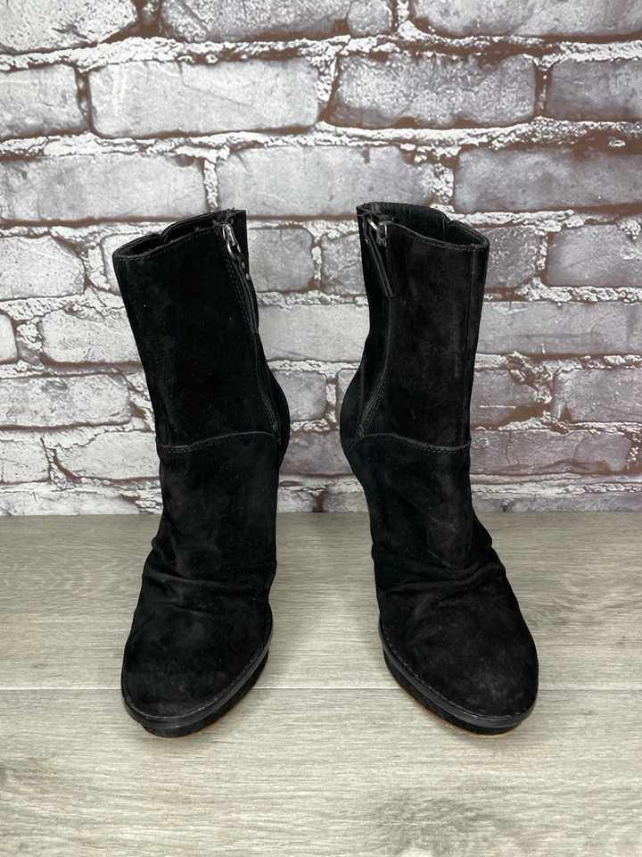 UGG Mujer Bota Bianka Tacón Alto Rojo Gamuza Sherpa Plataforma de Piel de Oveja 1002067 6/37 Foto 2 de 4