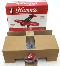 VINTAGE SPEC CAST 1929 TRAVEL AIR HAMMS BEER AIRPLANE COLLECTOR DIECAST IN BOX