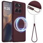 For Motorola Moto G Max, Skin Touch Feel Liquid Silicone Magnetic Cover Case