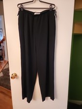 Kasper Women's High Rise Pull On Straight Leg Black Dress Pants Sz M EUC