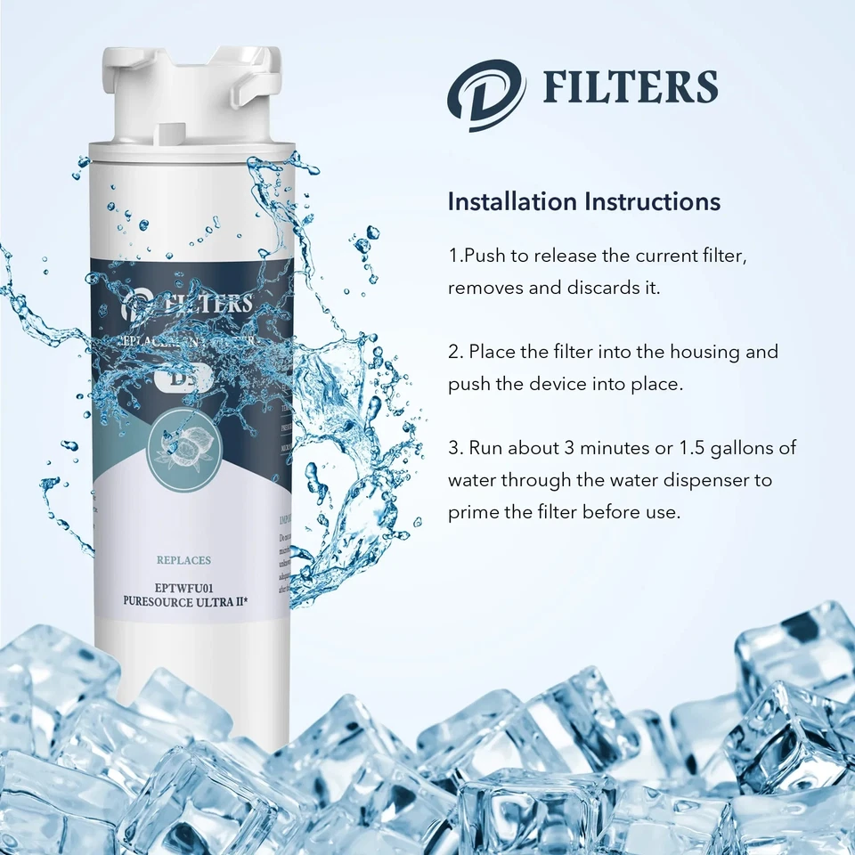 3 PACK NEW Frigidaire EPTWFU01 Pure Source Ultra II Refrigerator Water Filter - Image 2 of 4