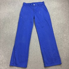 VINTAGE French Trousers Adult 29x31 Blue Workwear Chore Distressed Utility Men