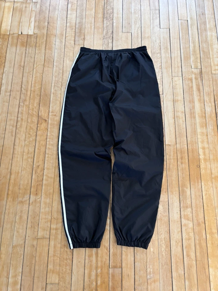 Pantalones de chándal Adidas de colección años 90 negros/blancos a rayas hip hop Y2K holgados para hombre L (32x32) Foto 3 de 4