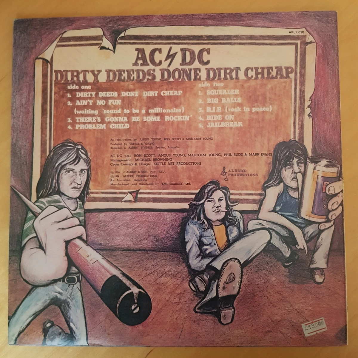 LP vinile AC/DC "Dirtry deed done dirt cheap", seconda stampa australiana 1977