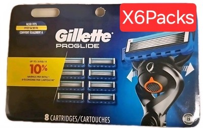 6 Packs - Gillette Fusion ProGlide Razor Blades   48 Cartridges   New & Sealed