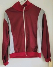 Vintage Jog-Joy Red Grey Full Zip Track Jacket Men's Size M