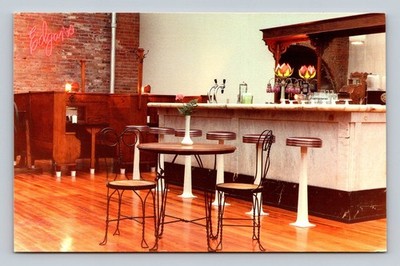 Edgars Soda Fountain Elk Point SD Bar Interior Vintage Style Chrome Postcard