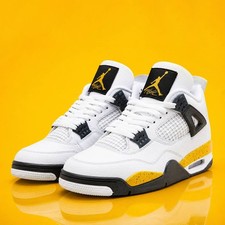 IO2463-102 Air Jordan 4 Retro 'Tour Yellow' Men's Speckled  