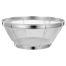 Compact Stainless Steel Fine Mesh Strainer Vegetable Washing Basket Colander