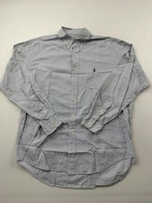 Ralph Lauren Blake Shirt Mens Large Blue Check Long Sleeve Button Down Casual