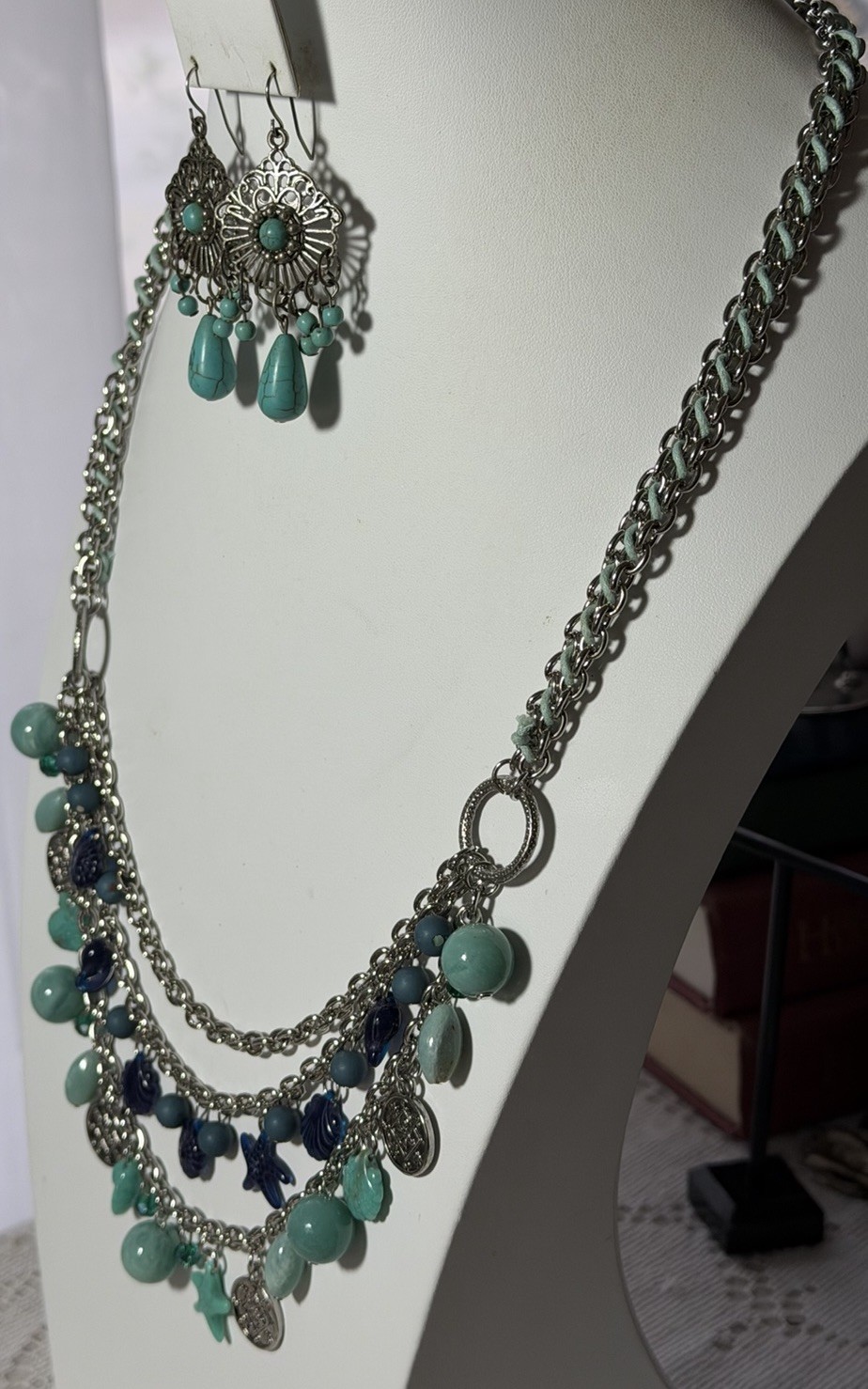 Multi-Strand Boho-Style Statement Necklace & Earr… - image 9