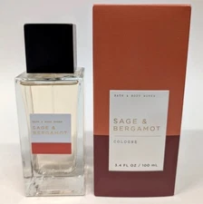NEW IN BOX SHIPS FREE Bath & Body Works Men's Sage & Bergamot Cologne 3.4 fl oz