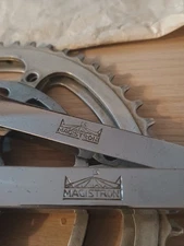 50s *Rare* Vintage White Racing Magistrons Crankset 47/50 Crankset 6 Arms VGC
