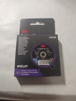3M Cubitron 3 Cut-Off Wheel 3in x 0.04in x 3/8in, 5/Box MMM-33458 Brand New!