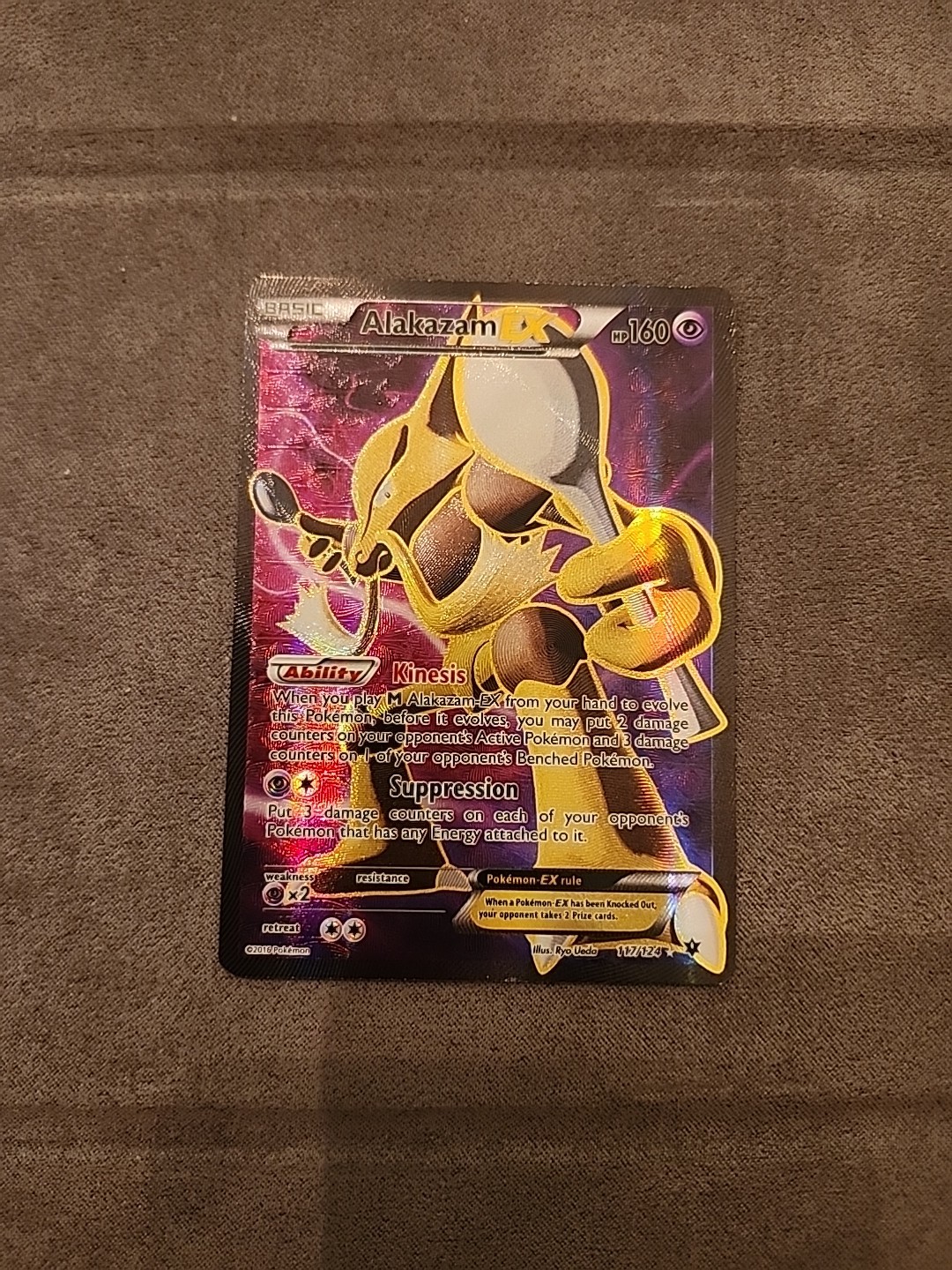 Alakazam EX 117/124 Fates Collide Ultra Rare Full Art Pokemon TCG Card (NM)