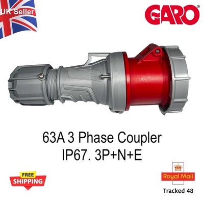 63A 3 Phasen Steckdose GARO SV463-6S 3P+N+E IP67 Kupplung Event Stromverteilung