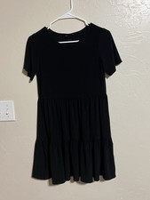 Nicole Miller Black Mini Sundress with Crew Neck XS Women