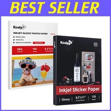 Inkjet Compatible Glossy Paper Set: 100 Photo & 120 Sticker Sheets – Craft Ready