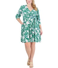 Jessica Howard Womens Printed Wrap Dress, Multicoloured, Plus Size, 22W