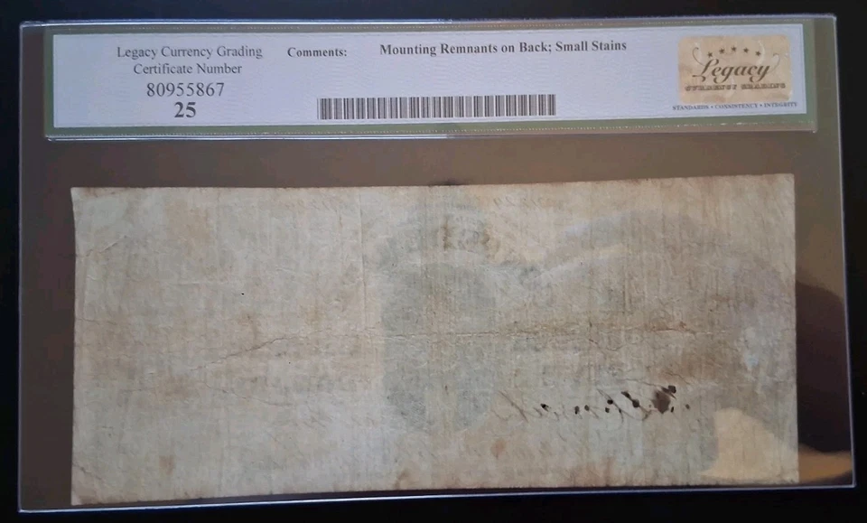 1861 Confederate States Currency T-33 $5 Plate H Legacy VF 25 Cancelled Net - Image 2 of 4